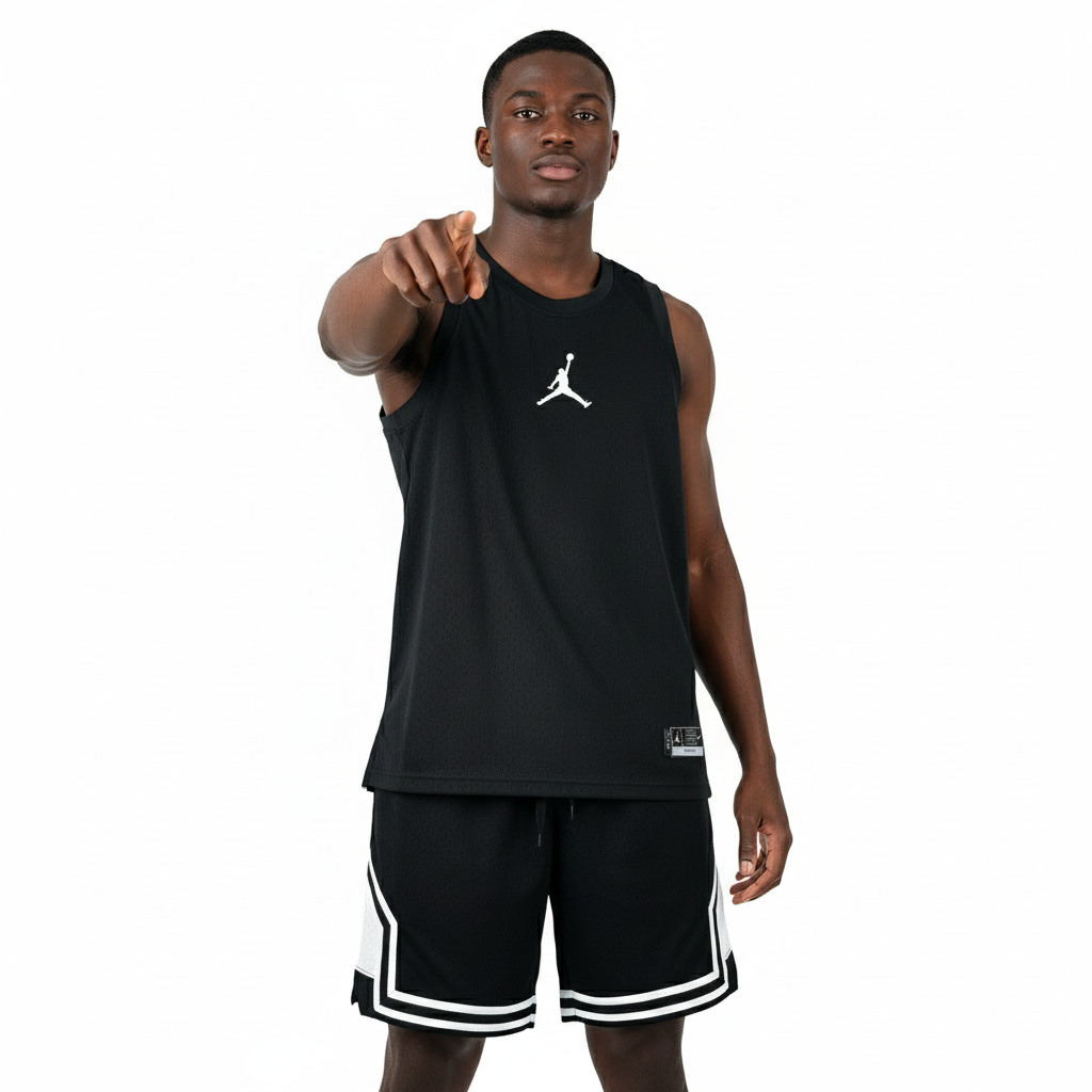 Conjunto Jordan Classic Blanco y Negro – Dri-Fit Premium
