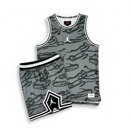 Conjunto Jordan Classic Gris Manchado – Dri-Fit Premium