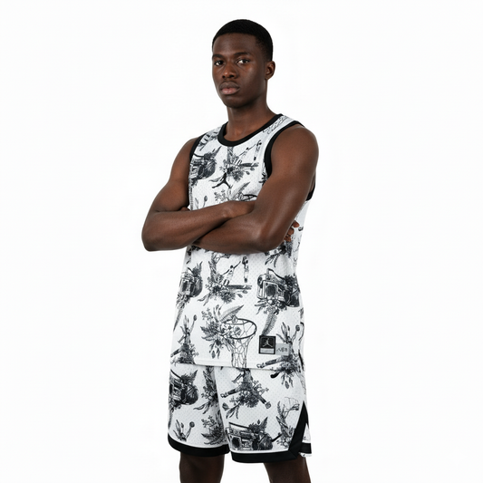 Conjunto Jordan Classic Blanco y Negro – Dri-Fit Premium