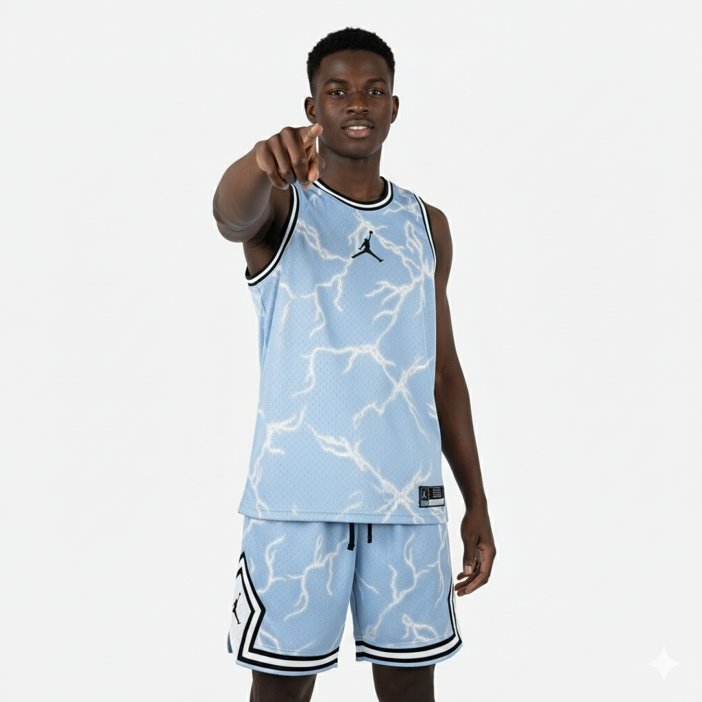Conjunto Jordan Classic Blanco y Azul – Dri-Fit Premium