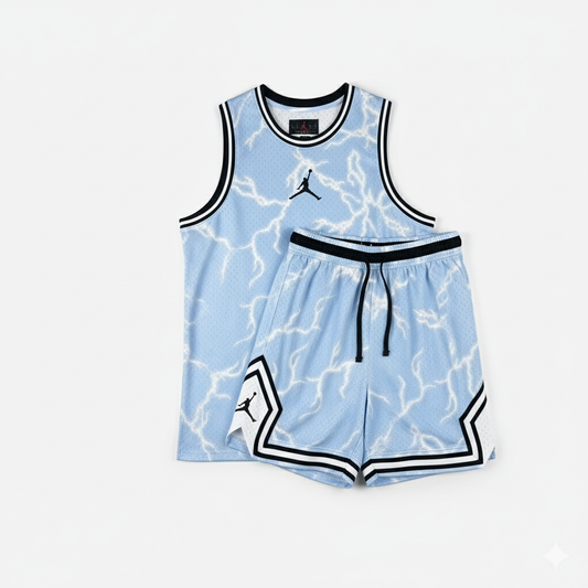 Conjunto Jordan Classic Blanco y Azul – Dri-Fit Premium