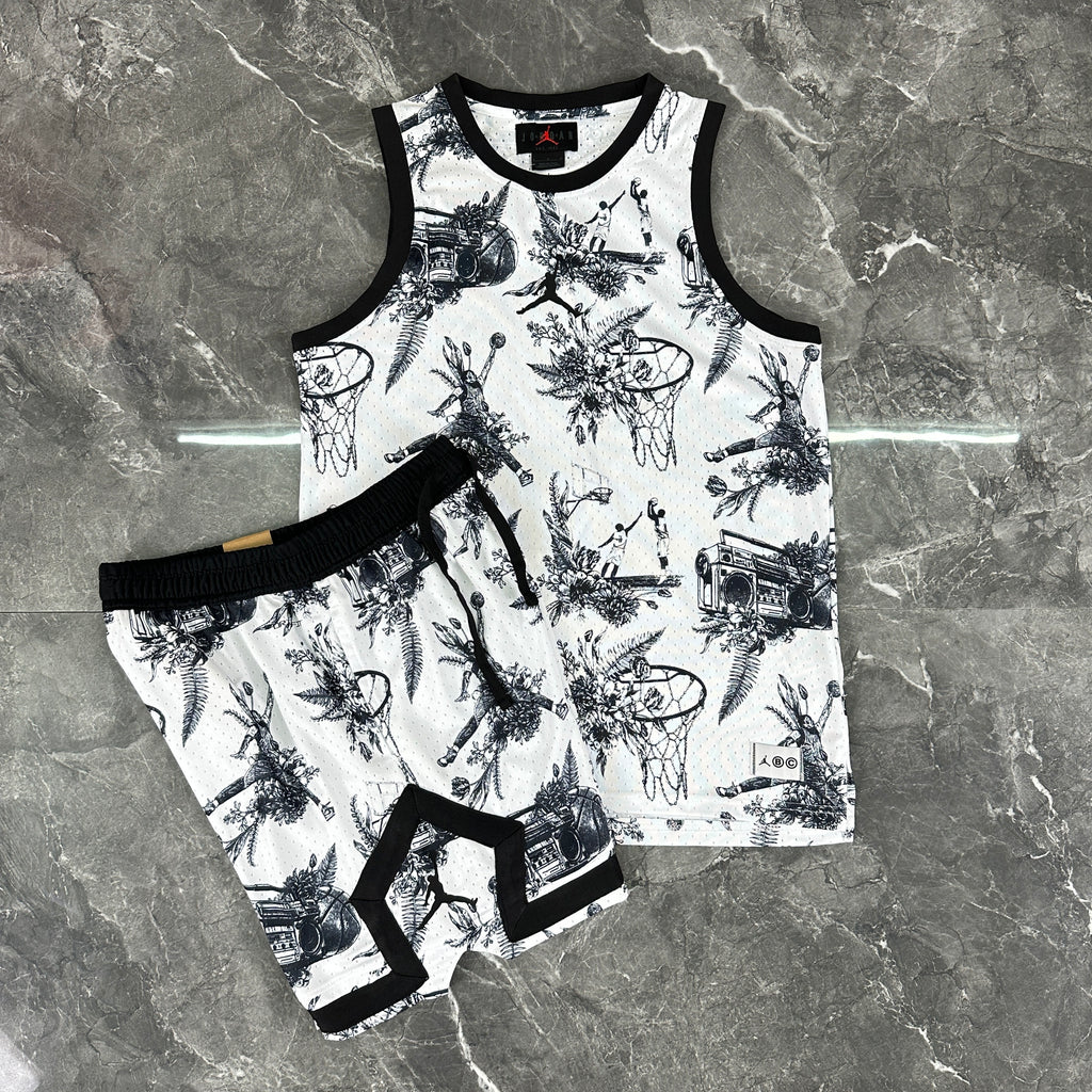 Conjunto Jordan Classic Blanco y Negro – Dri-Fit Premium